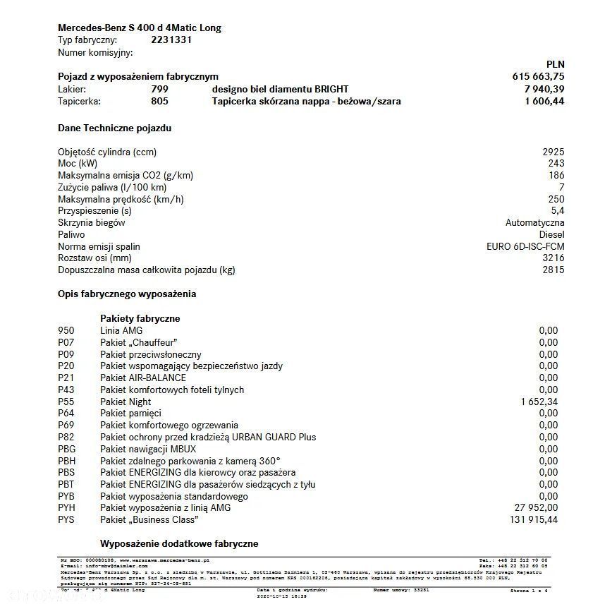 Mercedes-Benz Klasa S 400 d 4-Matic L AMG Line 9G-TRONIC - 37