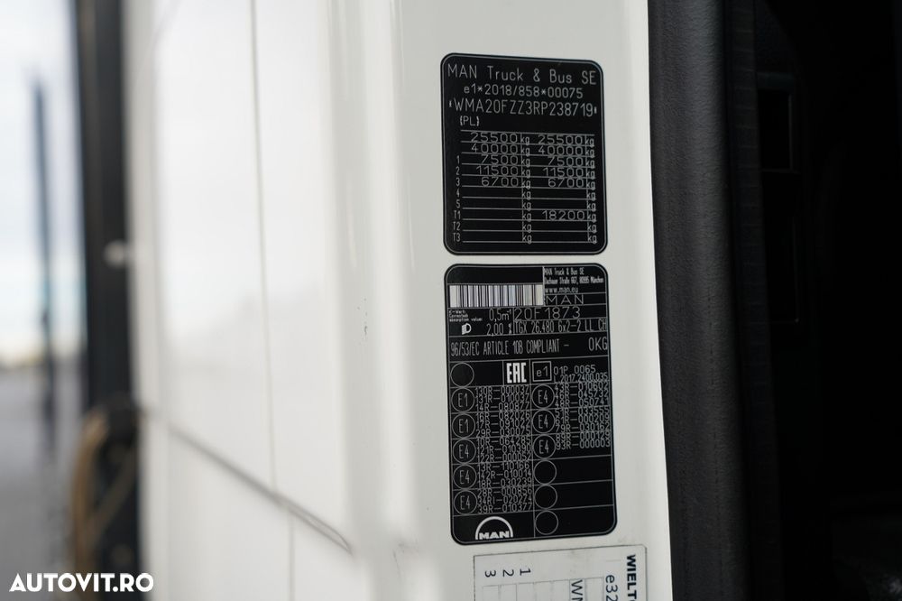 MAN TGX 26.480 / COMBINAȚIE TANDEM 120 M3 / TRAVERSE / MEGA / 6X2 / I-PARK COOL / PUNȚĂ RIDICATĂ / CĂPTUȘEALĂ CĂRUȚ / + REMORCĂ WIELTON / PUNȚI SAF - 35