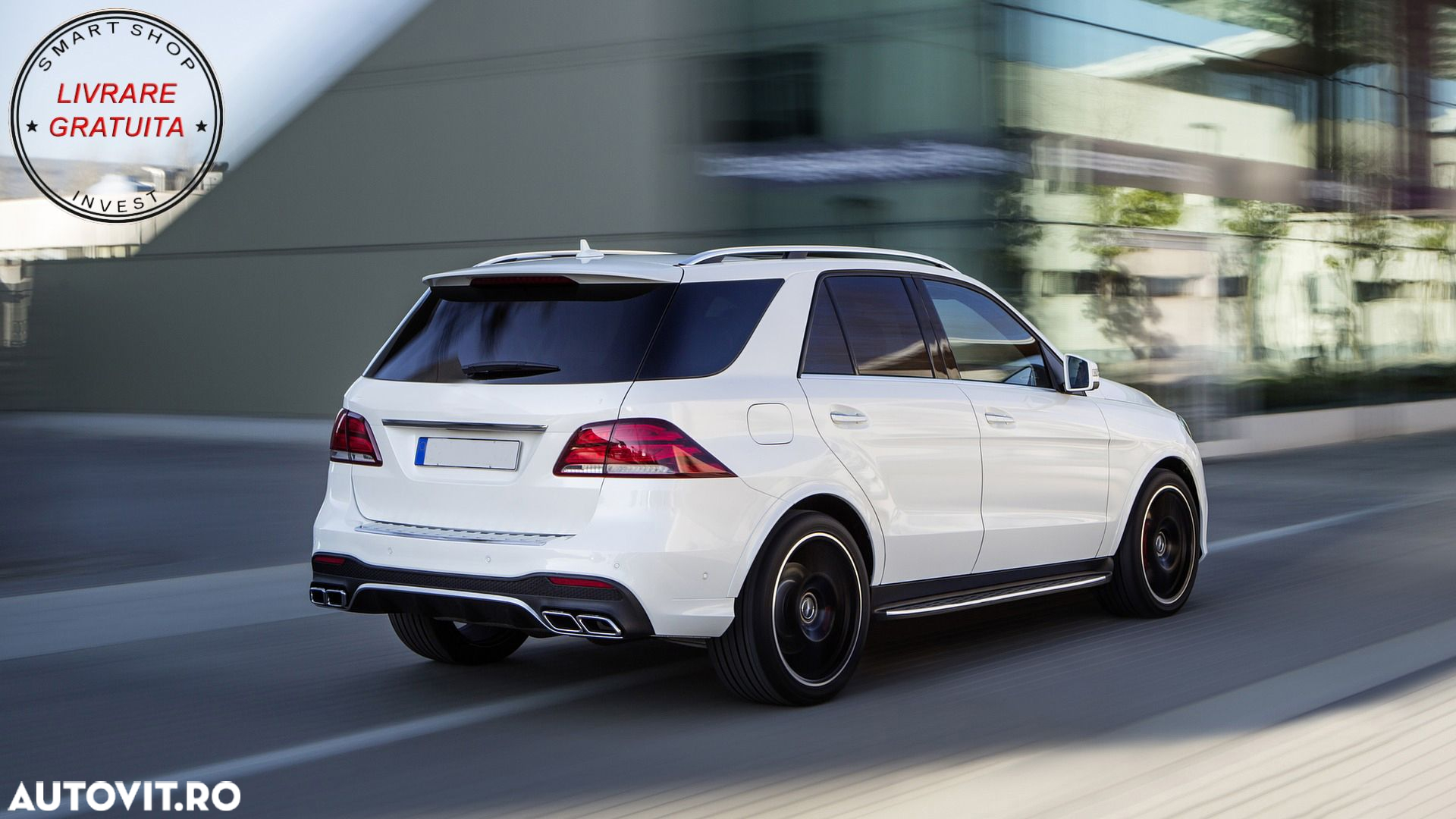 Difuzor Bara Spate cu Ornamente Evacuare Mercedes GLE W166 SUV Sport Line (2015-20- livrare gratuita - 13
