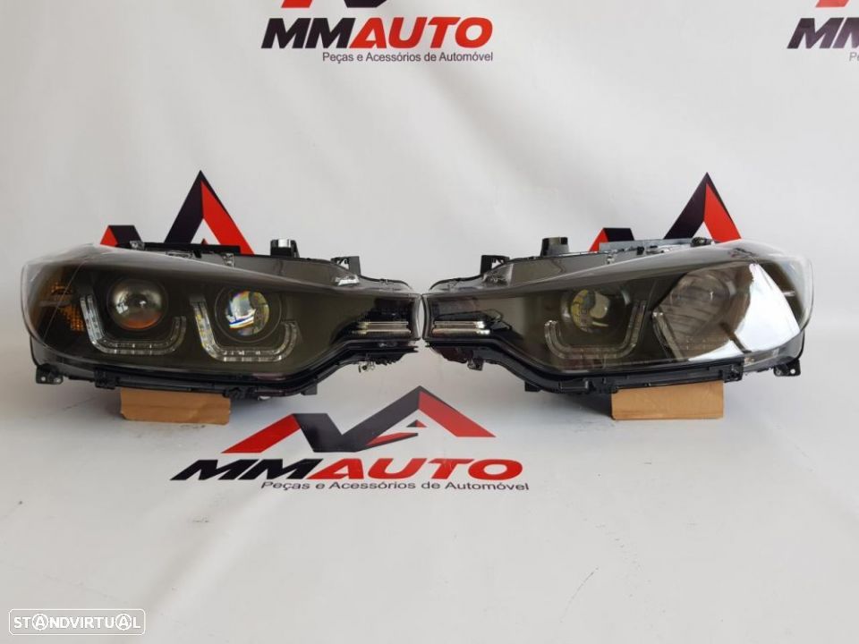 Faróis BMW F30 F31 Double U 3D Xenon Look - 1
