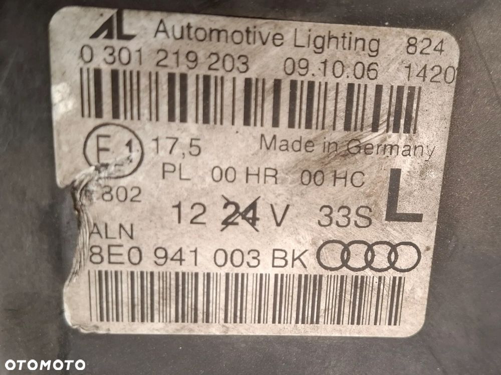 LAMPA LEWA PRZOD AUDI A4 B7 8E0941003BK SLASK WYSYLKA - 3
