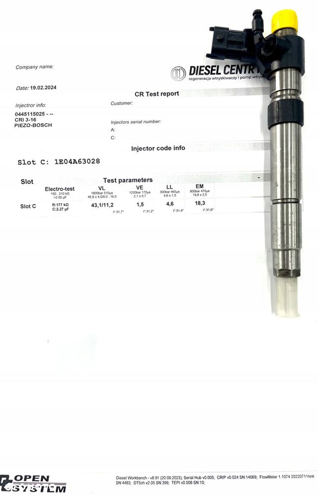 KOMPLET WTRYSKIWACZY BOSCH 4SZT 0445115025 9659228880 Citroen Ford Peugeot - 2
