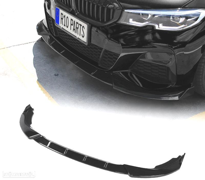 SPOILER LIP FRONTAL PARA BMW SERIE 3 G20 19- LOOK M PERFORMANCE II PRETO BRILHANTE - 1