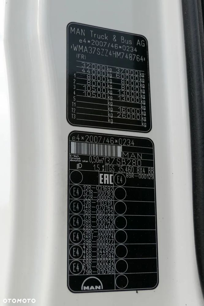 MAN TGS 35.460 / 8X4 / WYWROTKA 2 STR / BORDMATIC / MEILLER KIPPER / AUTOMAT / EURO 6 - 38