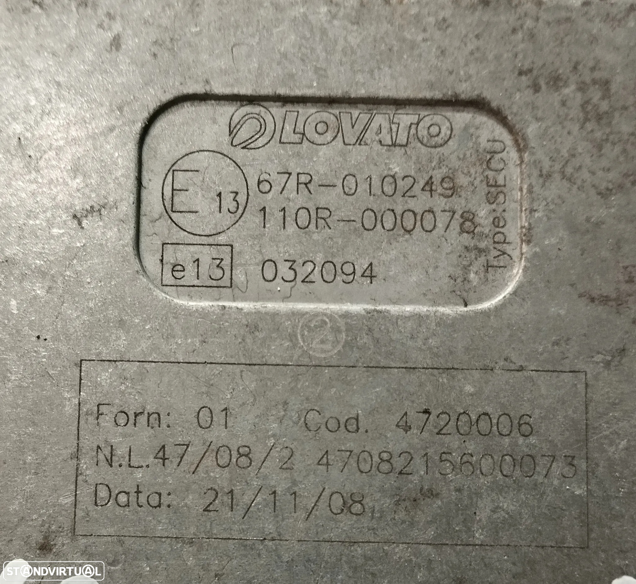 MODULO / ECU / UNIDADE COMANDO GPL LOVATO REF. 67R010249 110R-000078 - 2