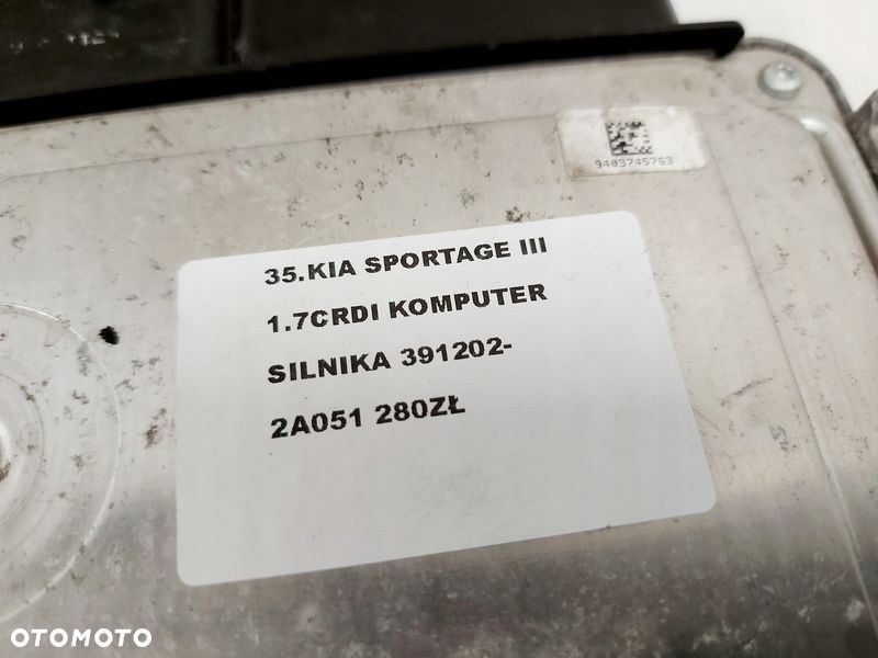 kia sportage 3 iii 1.7 komputer sterownik silnika ecu 391202-2a051 - 5