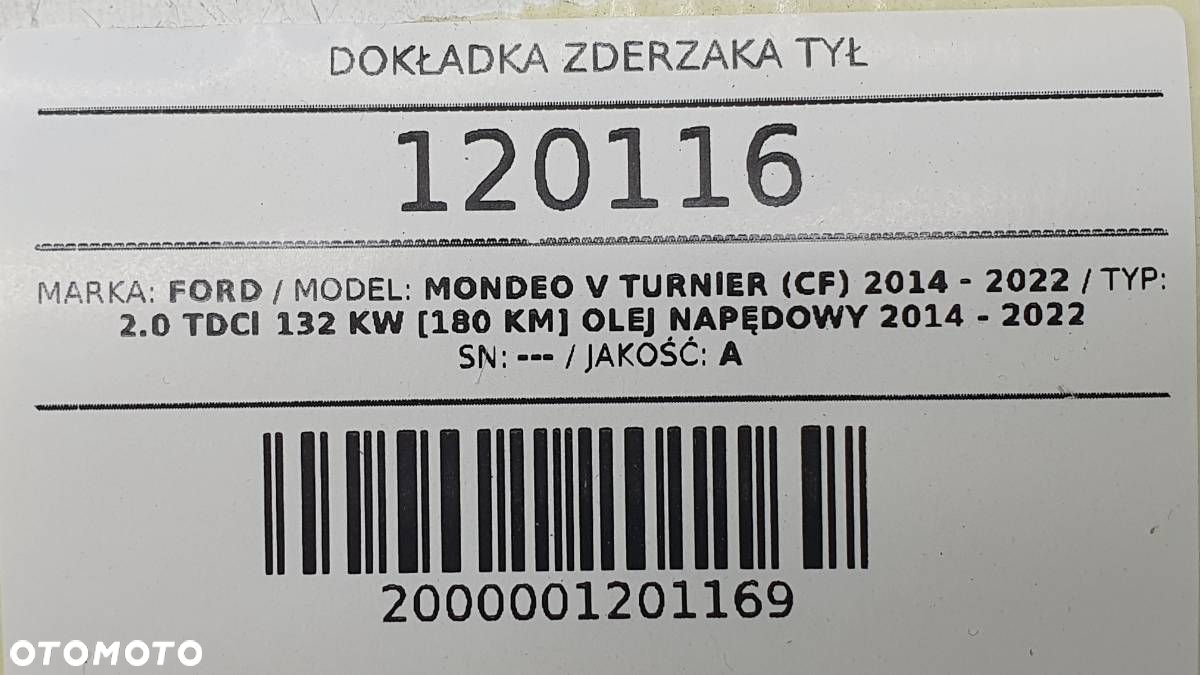 DOKŁADKA LISTWA SPOILER ZDERZAKA TYŁ TYLNA FORD MONDEO MK5 V DS73-17K922-T - 11