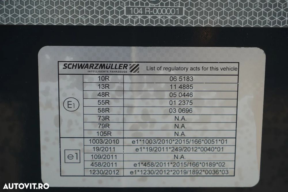 Schwarzmuller BASCĂ SCHWARZMULLER / 25 m³ / REMORCĂ DIN OȚEL / STANDARD / AXĂ RIDICATĂ / SAF - 19