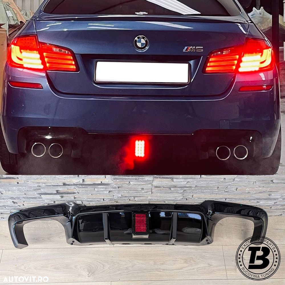 Difuzor Bara Spate compatibil cu BMW Seria 5 F10 F11 M5 LED Design - 1