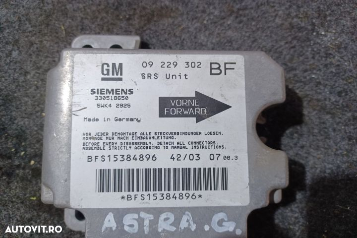 Calculator airbag 09229302 330518650 Opel Astra G [1998 - 2009] wagon - 4