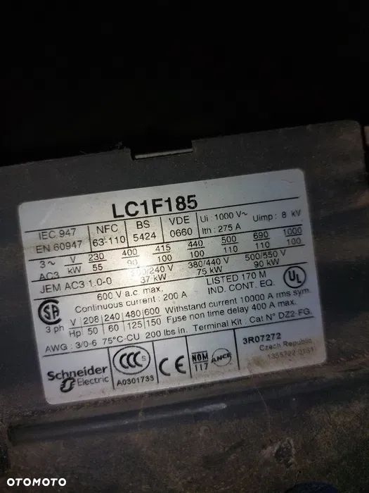Stycznik lc1f185 3 bieg-3no 185a 90kw - 2