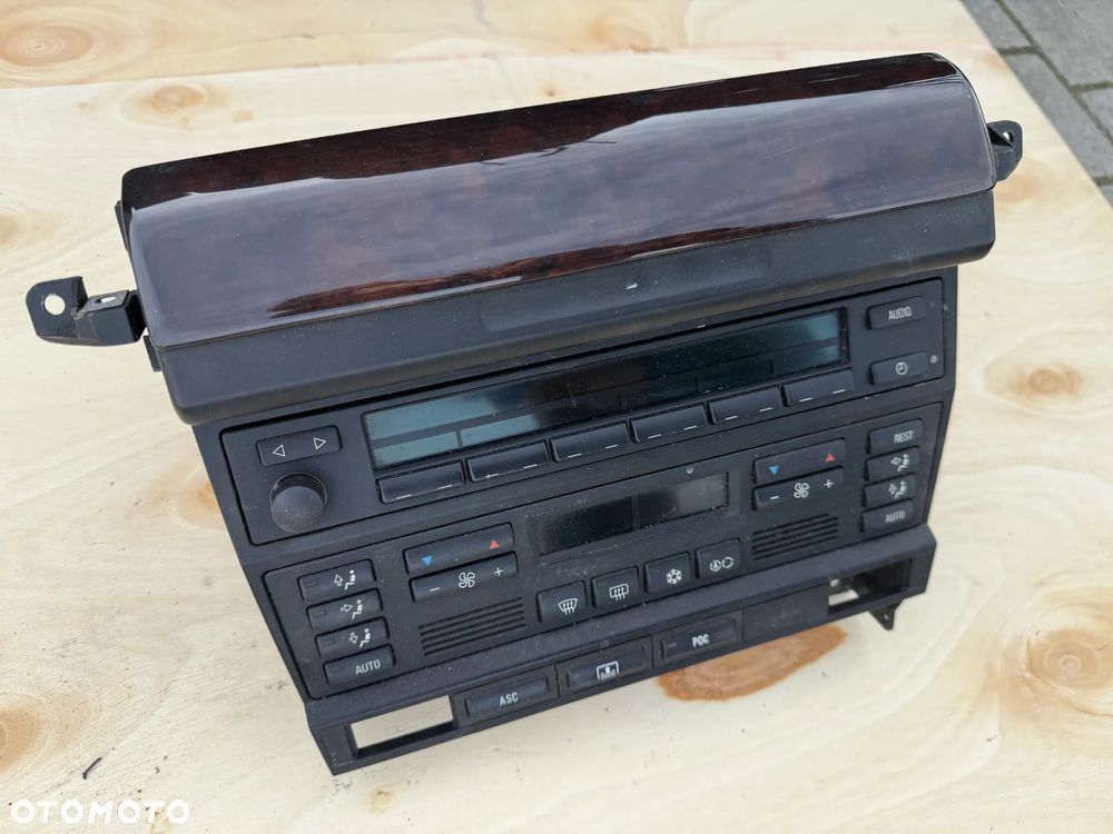 BMW E38 RADIO PANEL STEROWANIA KLIMATYZACJI KLIMATRONIK RAMKA RADIA DEKOR DREWNO OSŁONA 8361128 - 3