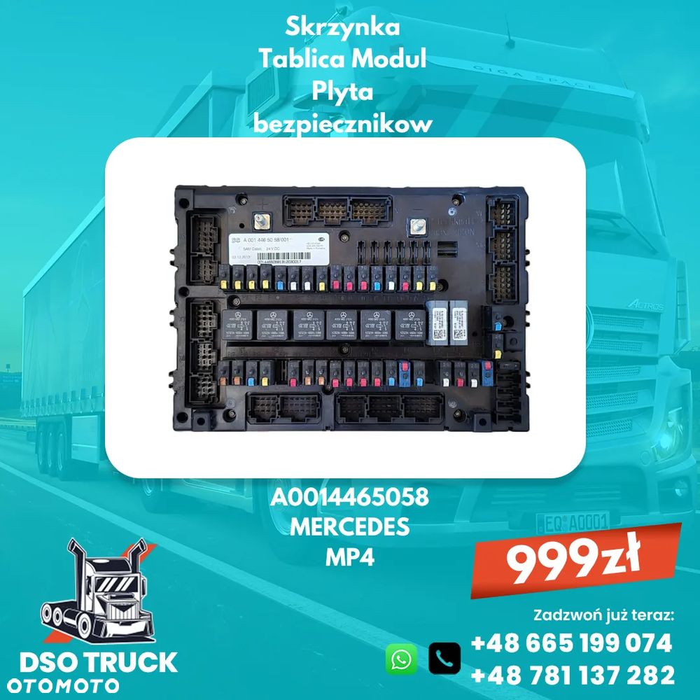 Skrzynka Tablica Modul Plyta bezpiecznikow A0014464858 A0014465058 A0014466858 MERCEDES MP4 - 4
