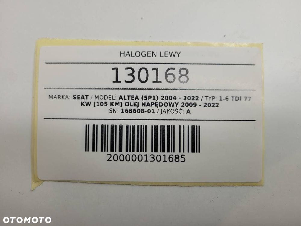 HALOGEN PRZÓD PRZEDNI LEWY SEAT ALTEA EU - 9