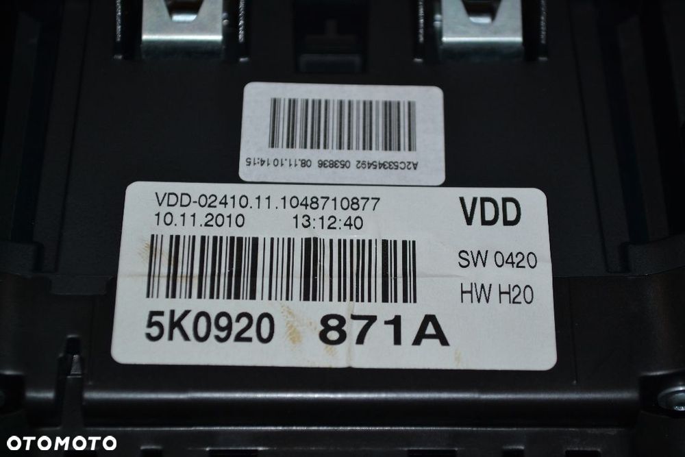 VW GOLF VI TDI LICZNIK ZEGAR 5K0920871A EUROPA - 3