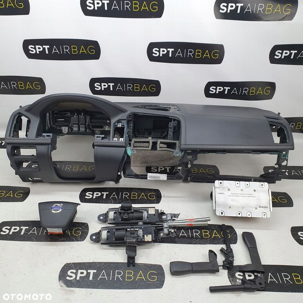 VOLVO XC60 I DESKA ROZDZIELCZA KONSOLA KOKPIT PULPIT PODUSZKI AIRBAG AIR BAG PASY KIT SET - 1