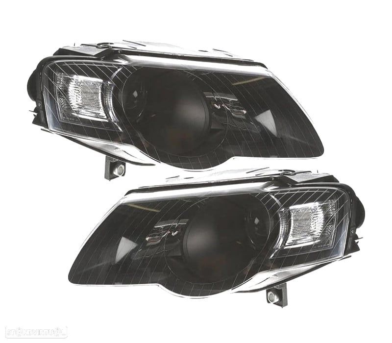 FARÓIS OPTICAS PARA VOLKSWAGEN VW PASSAT 05-10 FUNDO PRETO - 1