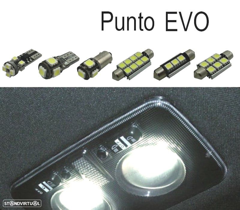 KIT COMPLETO 10 LAMPADAS LED INTERIOR FIAT PUNTO EVO 09-12 - 1