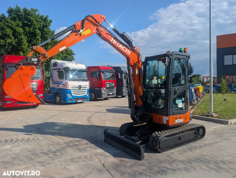 Hitachi ZX33U-6, 3,7tone, 2023, 2.291h, CUPLA RAPIDA HIDR+3 CUPE NOI, lama nivelare, ad sapare 3,5m, latime 1,55m, inst picon pe brate, aer conditionat, radio, produs in JAPONIA, posibil leasing 4 ani-PROMOTIE 36.900 EUR+Tva - 6