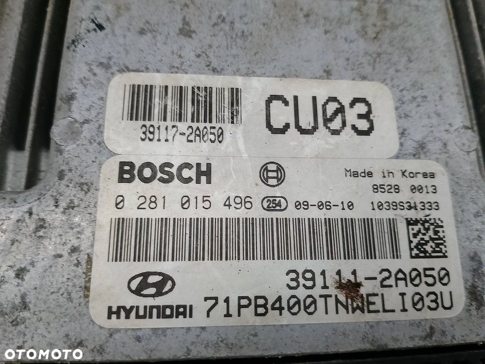 KOMPUTER, STEROWNIK HYUNDAI I20 I 39111-2A050  0281015496 1.4 CRDI - 2