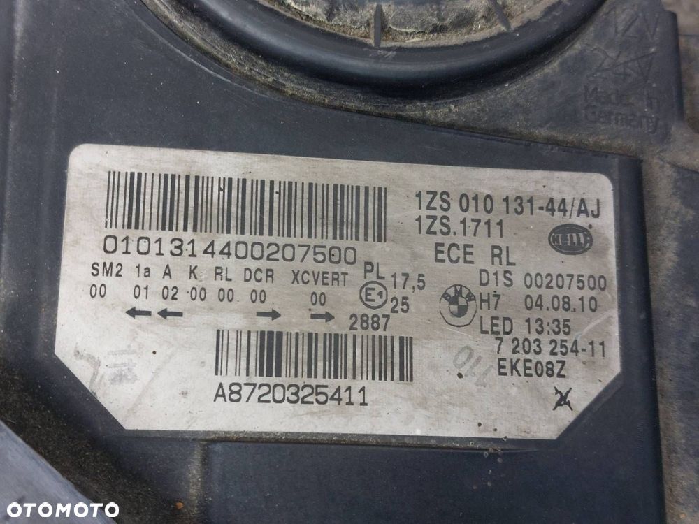 LAMPA LEWY PRZÓD PRAWY PRZÓD BMW F10 F11 7203253 7203254 BIXENON SKRĘTNY - 7