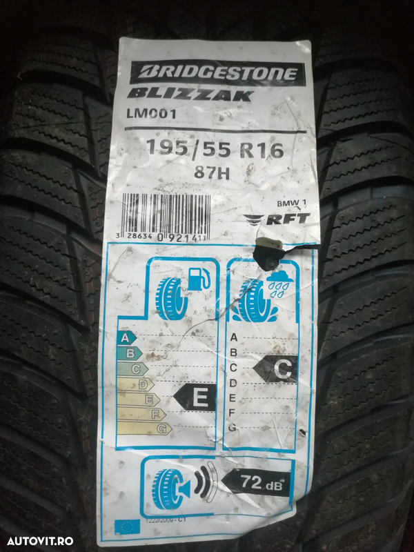 Anvelopa noua iarna 195/55 R16 BRIDGESTONE Blizzak LM001 87H