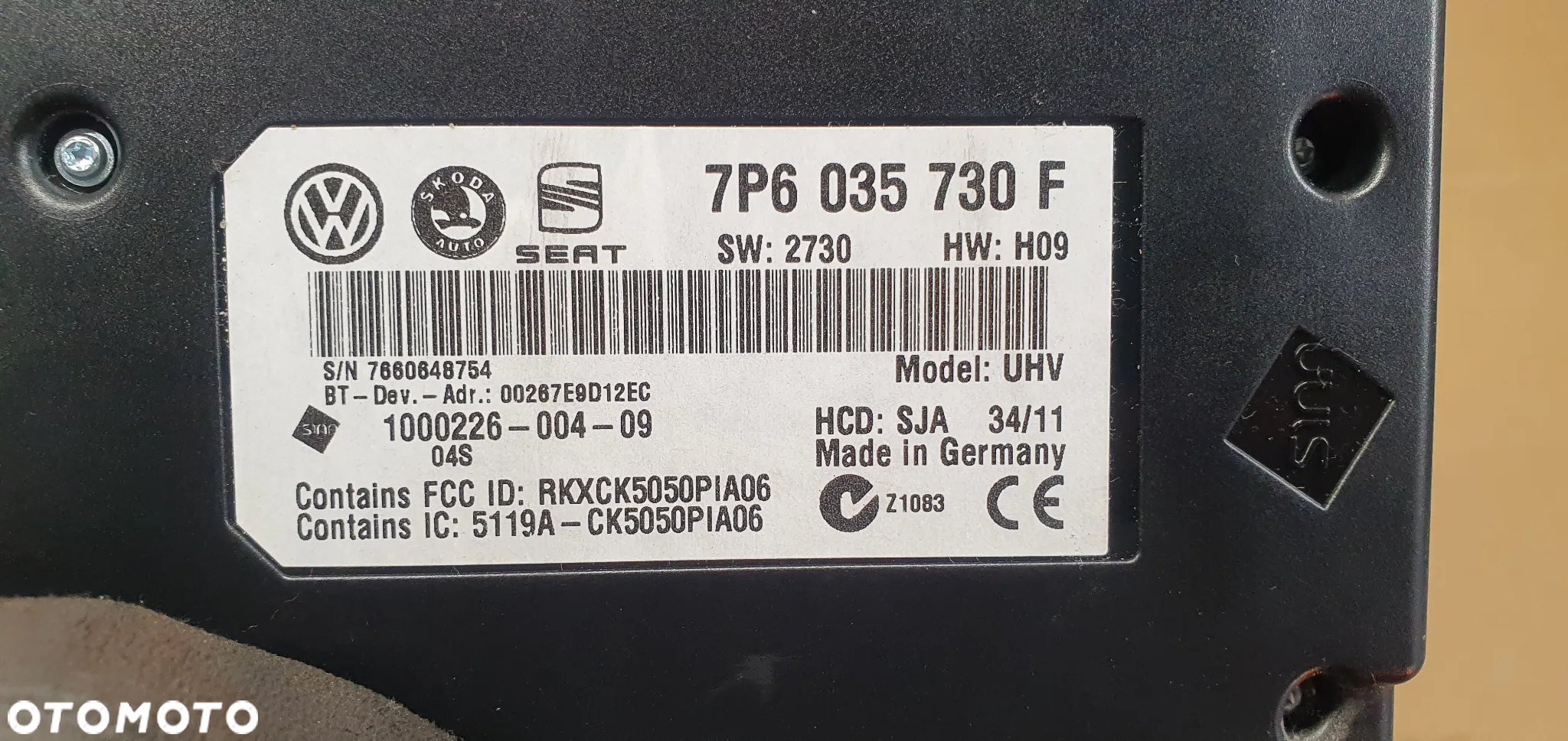 Moduł sterownik bluetooth Seat Leon II Lift 7P6035730F - 6