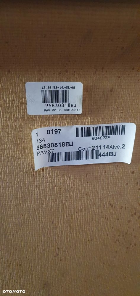 Tapicerka podsufitka sufit Panorama Citroen C5 III Kombi 96819444BJ - 8