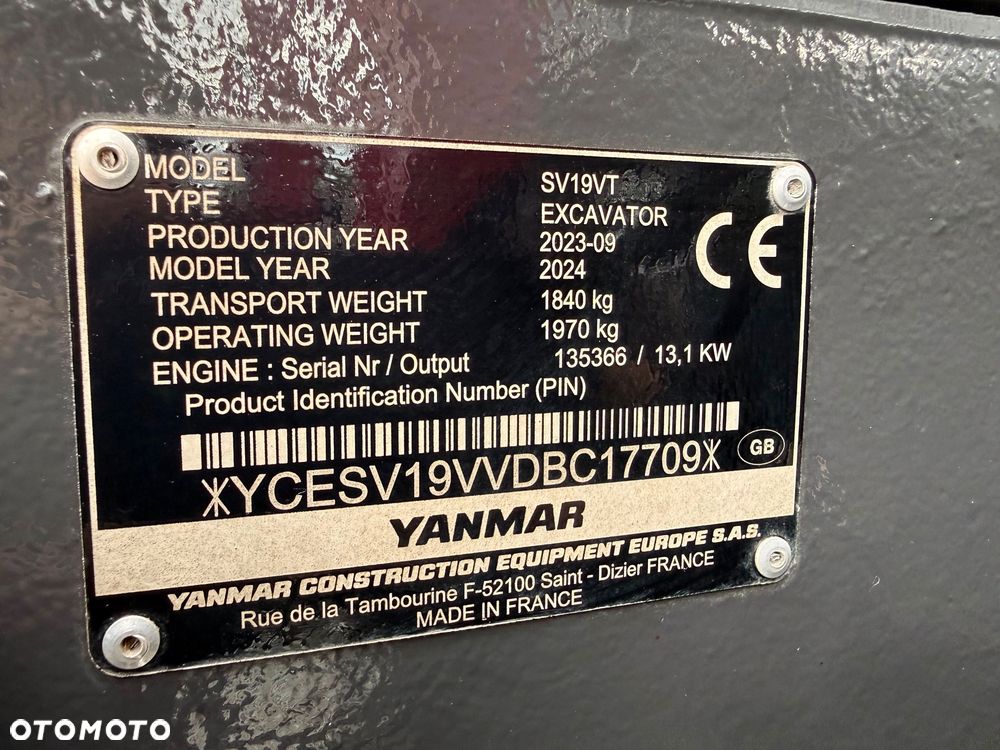 Yanmar SV19 VT | 2024 | 538 MTH | MINIKOPARKA - 34