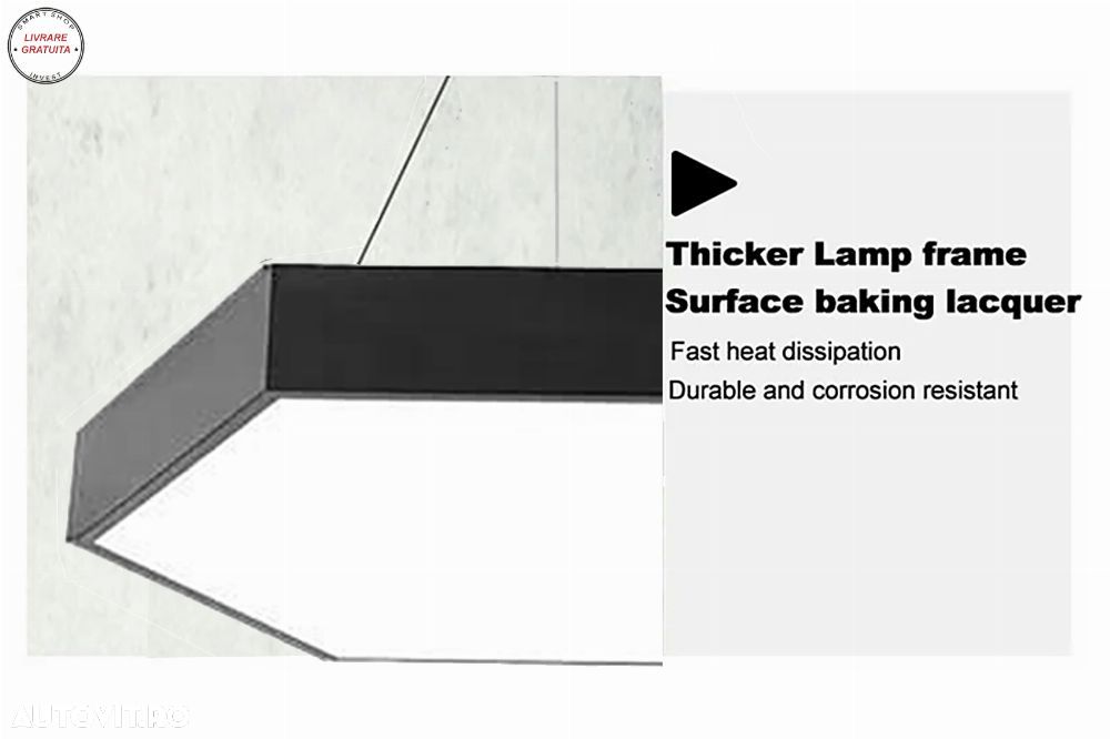 Candelabru Sistem de Iluminare Plafon Hexagon HoneyComb 6500K Diametru 60cm Reglab- livrare gratuita - 3