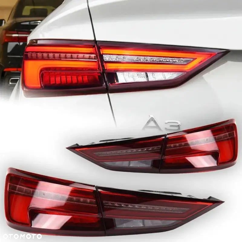 Audi A3 2013–2019 Lampy Tylne LED DRL Dynamiczny Kierunkowskaz Stop Cofanie Komplet - 2