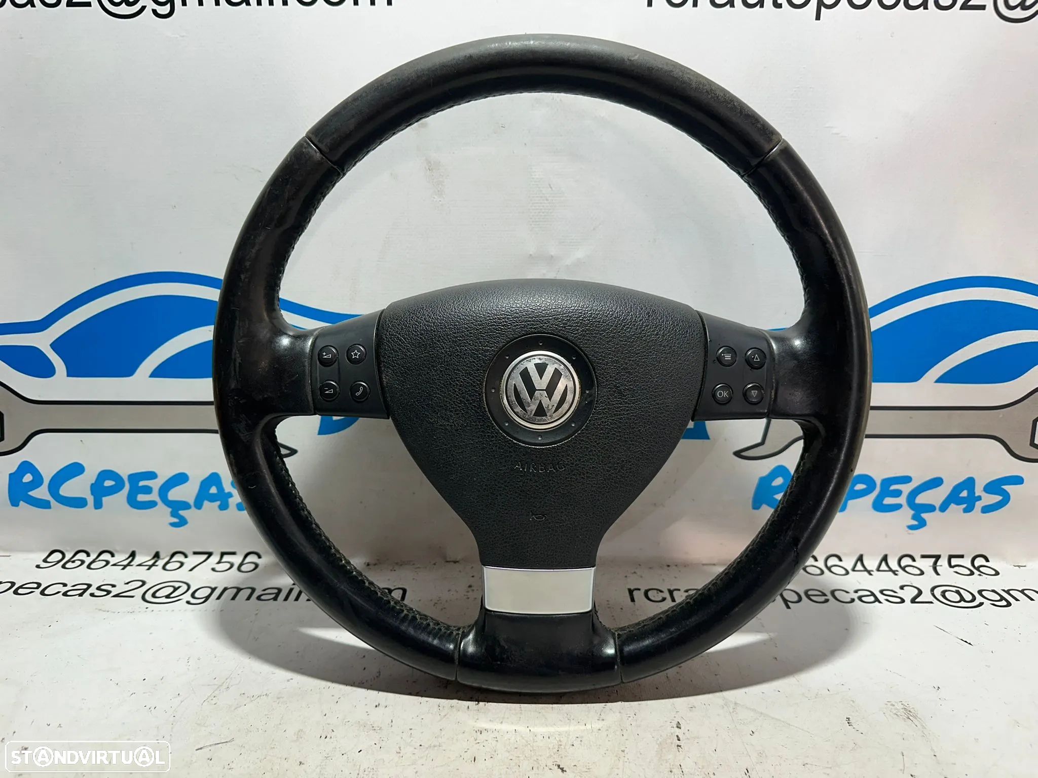 .Volante Pele Original VW Volkswagen Golf V 5 MK5 Variant 1K0419091ES - 1