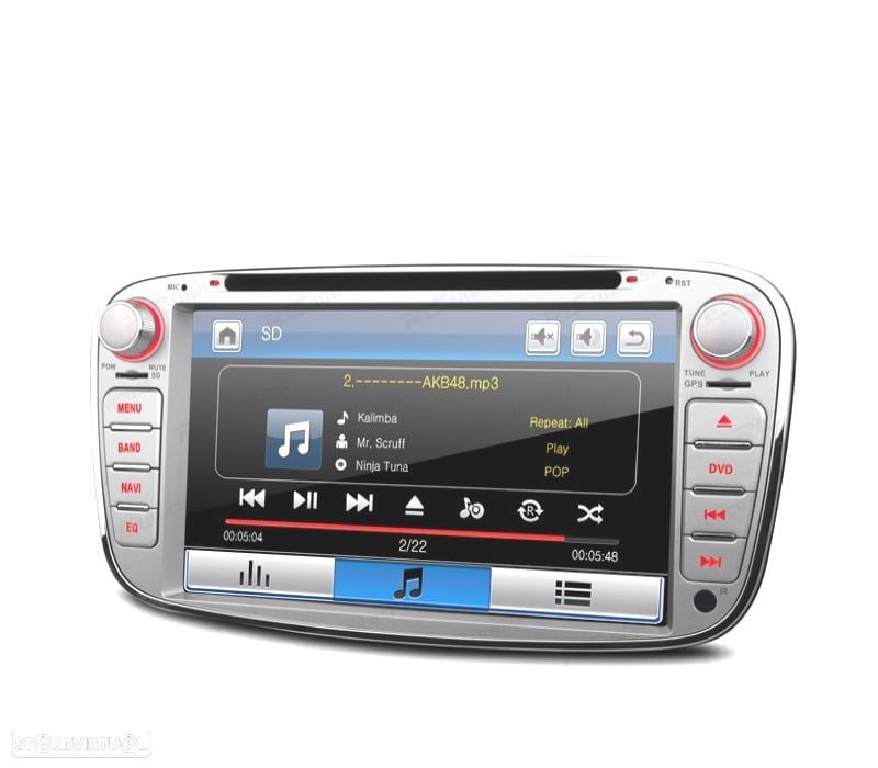 AUTO RADIO 2DIN 7" PARA FORD REDONDO COR CINZA USB GPS TACTIL HD - 3