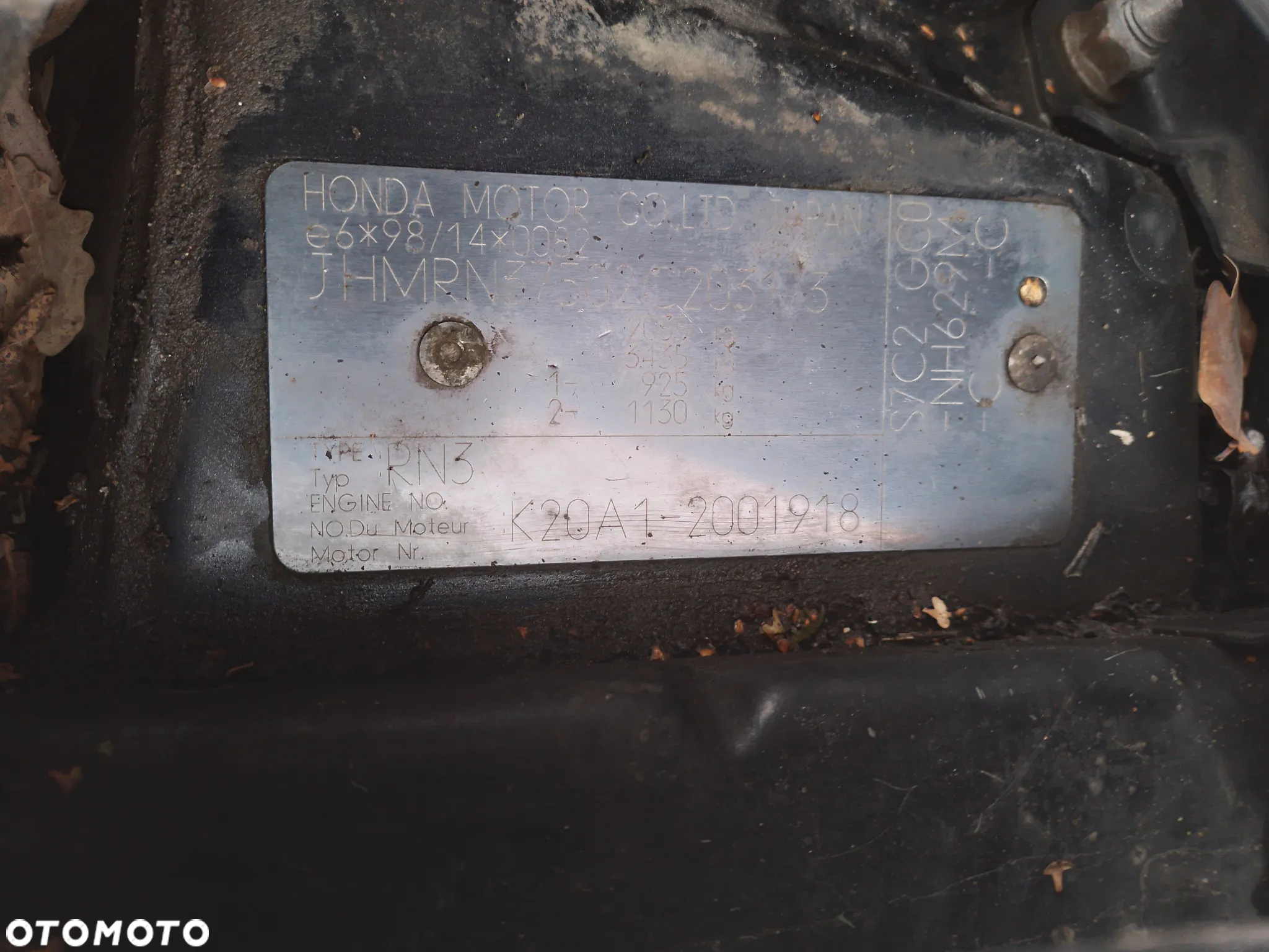 HONDA STREAM 00-03 NH629M, K20A1 2.0 16V KRATKI NAWIEWU - 14
