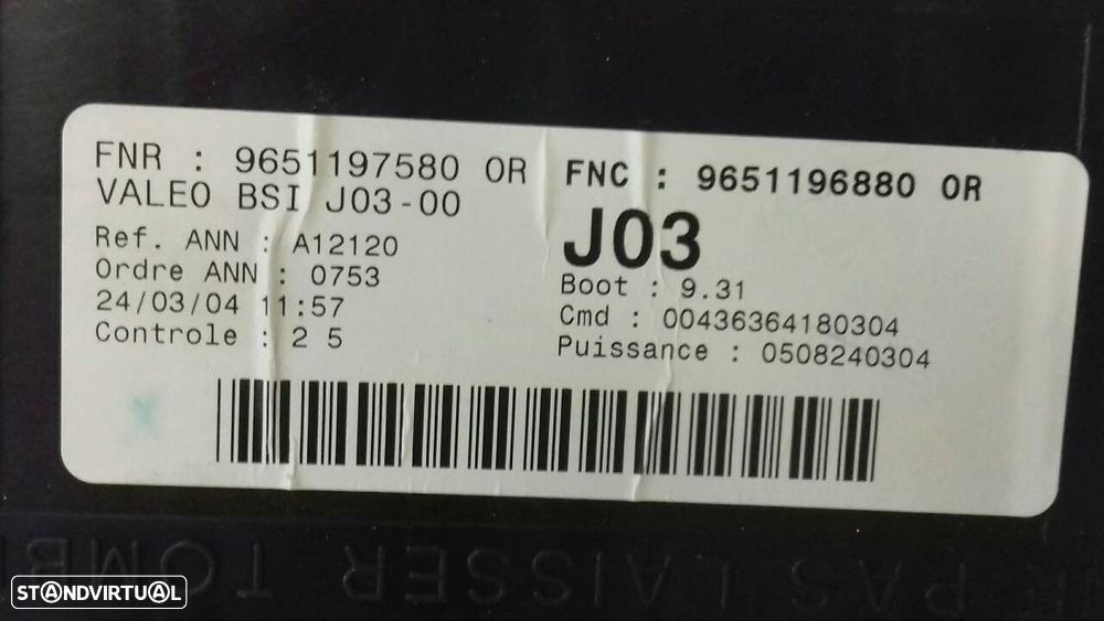 CENTRALINA MOTOR UCE PEUGEOT 307 SW 2004 - 4