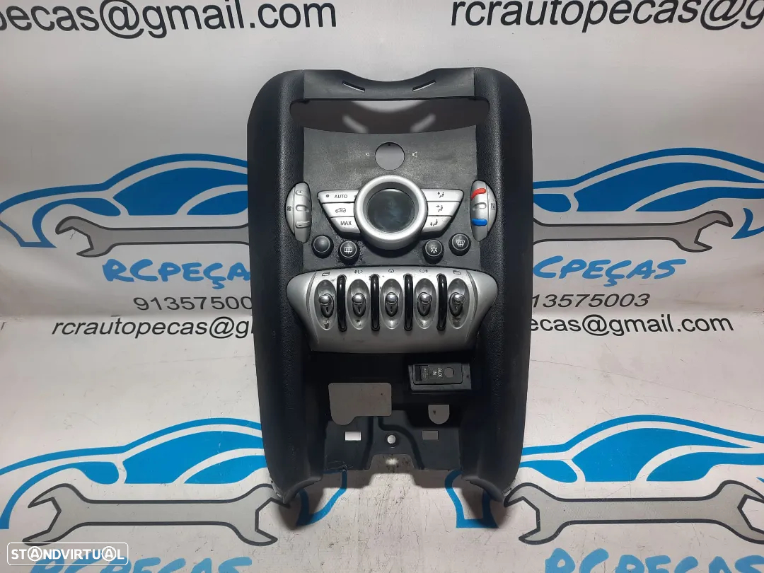 CONSOLA CENTRAL DISPLAY CLIMATRONIC MINI COOPER R56 51169151325 9151325 69810704 ECRA COMANDOS PAINEL CONTROLO RELOGIO RADIO R55 CLUBMAN R57 CABRIO R58 COUPE R59 ROADSTER - 3