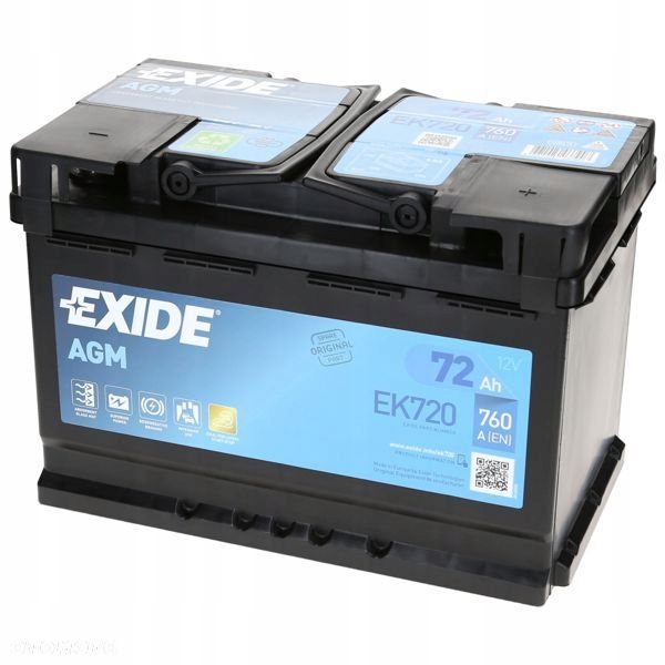 Akumulator Exide EK720 12V 72Ah 760A L3 AGM StartStop - 20,4 kg - 4