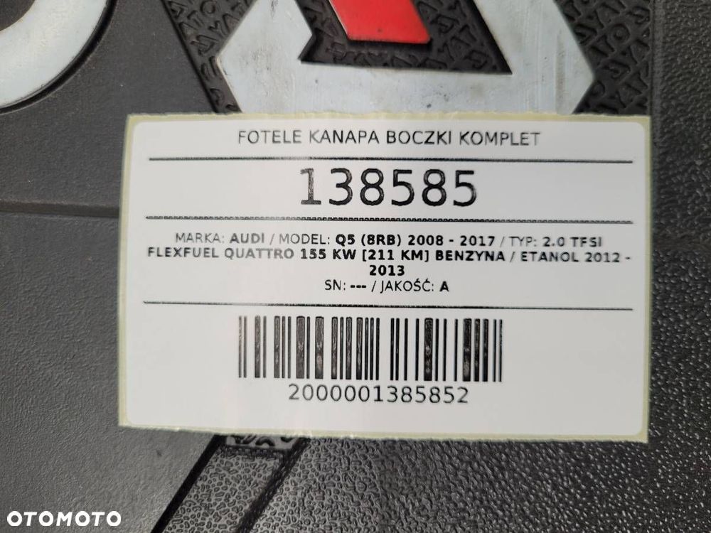 FOTELE KANAPA BOCZKI KOMPLET AUDI Q5 8R SKÓRA - 20