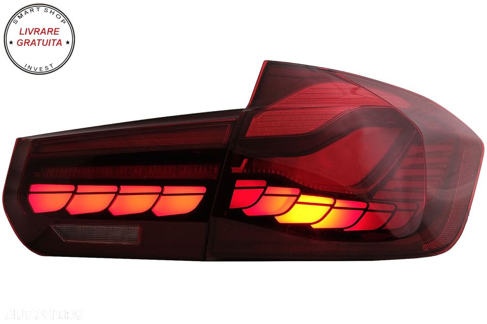 Stopuri OLED BMW Seria 3 F30 (2011-2019) F35 F80 Rosu Clar M4 Design cu Semnal Din- livrare gratuita - 8