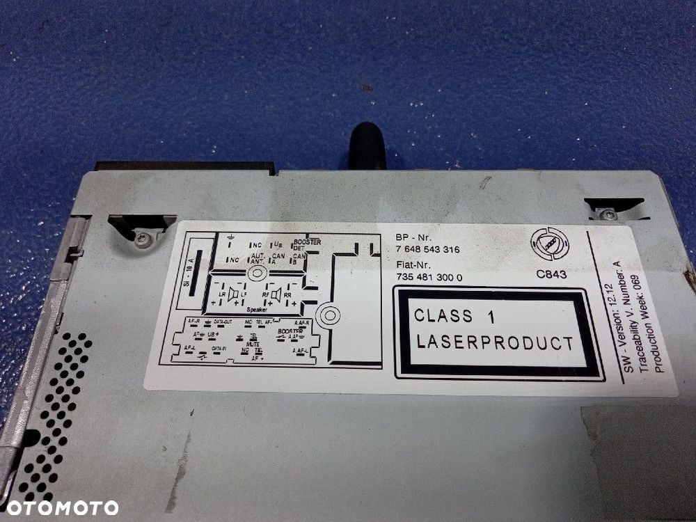 FIAT GRANDE PUNTO RADIO CD MP3 FABRYCZNE OEM BLAUPUNKT 7354813000 - 7