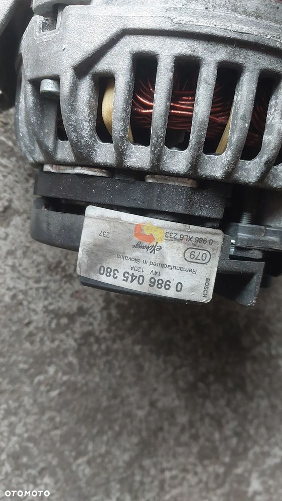 BOSCH 0 986 045 380 ALTERNATOR REGENEROWANY SG12B062 12V DO MERCEDES BENZ C CLASS 1.8L 2003-2005 0124515088 0986045380 2711540202 2711540802 - 2
