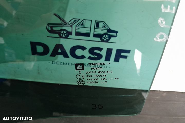 Geam usa spate stanga 43R-000073 43R-000073 Opel Insignia A [2008 - 2 - 3