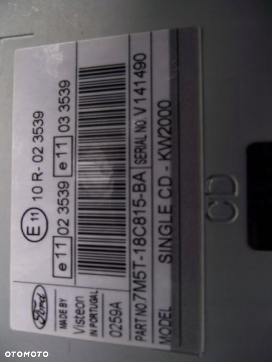 RADIO Z KODEM SPRAWNE FORD FOCUS MK2 FL S MAX C- MAX 6000CD 7M5T-18C815-BA - 6