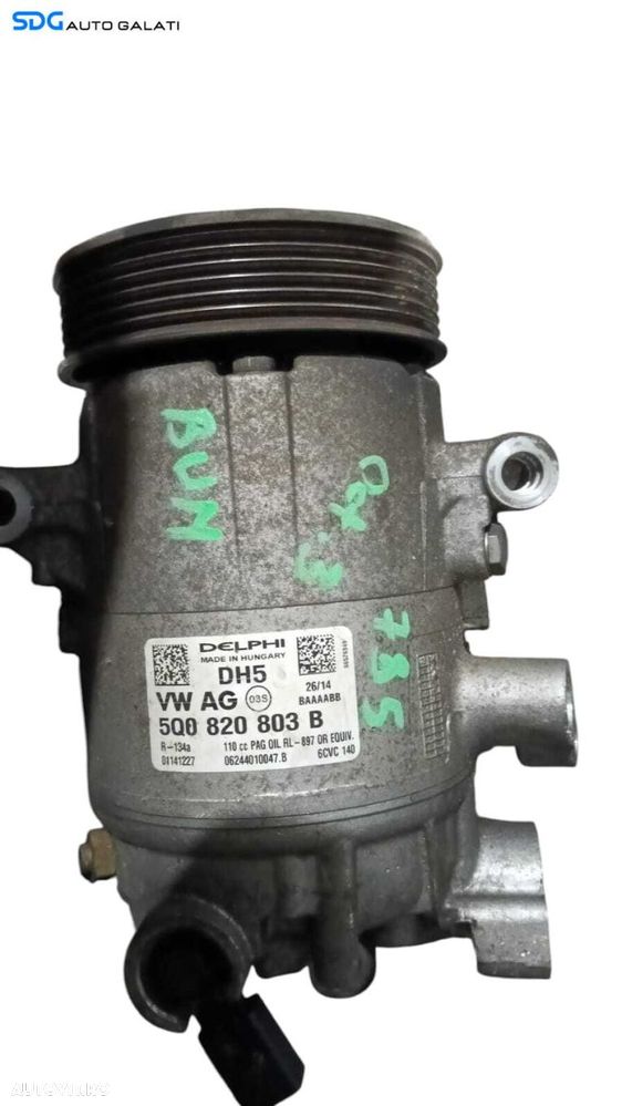 Compresor AC Aer Conditionat Clima Delphi Verificat Skoda Superb 3 1.4 TSI CZDA CZEA CZCA 2015 - Prezent Cod 5Q0820803B [M8242] - 1
