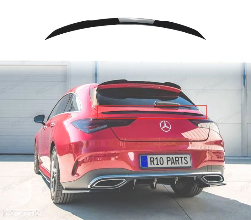 AILERON SPOILER MERCEDES CLA X118 19-23 PRETO BRILHANTE - 1