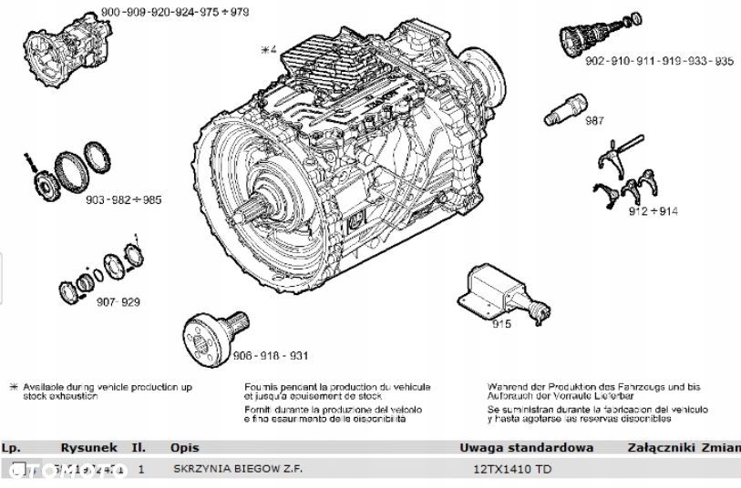 Skrzynia Biegów TRAXON ZF 12TX1410TD 12TX1410 Euro 6 Cursor 9 E6 - 1
