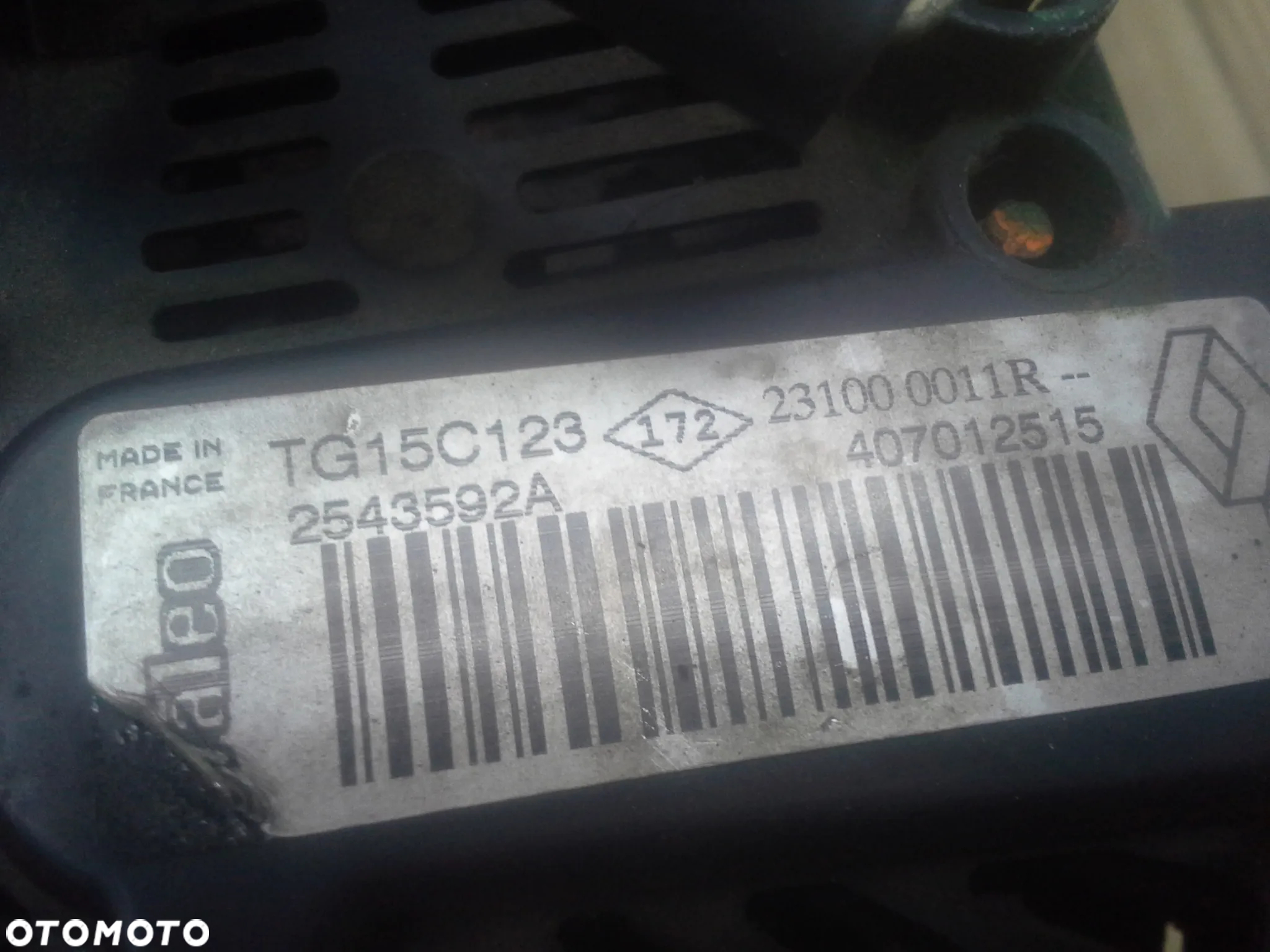 Alternator Renault Laguna III 2.0 benzyna 231000011R - 8