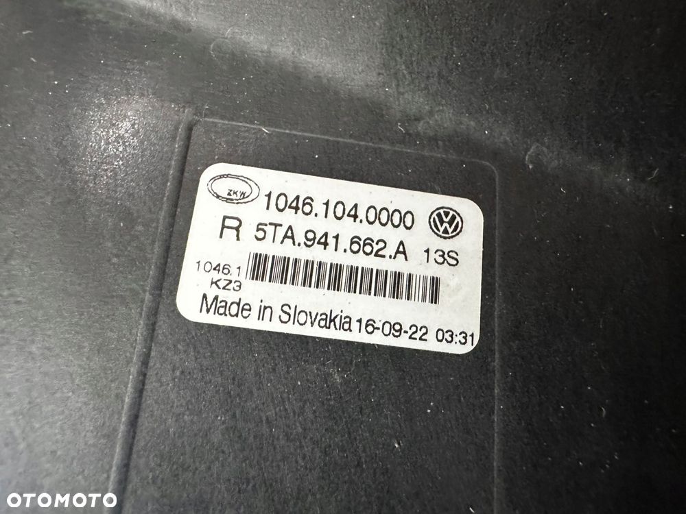 vw touran iii 16- halogen prawy przód 5ta941662a - 9