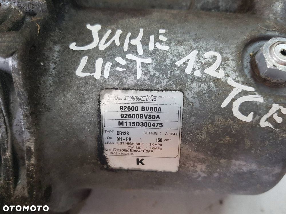 NISSAN JUKE I F15 LIFT 14-19r 1.2 DIG-T SPRĘŻARKA KLIMATYZACJI 92600BV80A - 2