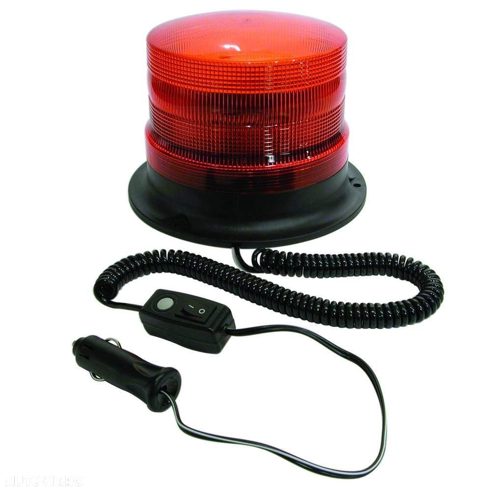 Girofar auto Carpoint 12V 500W orange cu bec Xenon , fixare magnetica si suruburi 14x15,5/20cm - 1